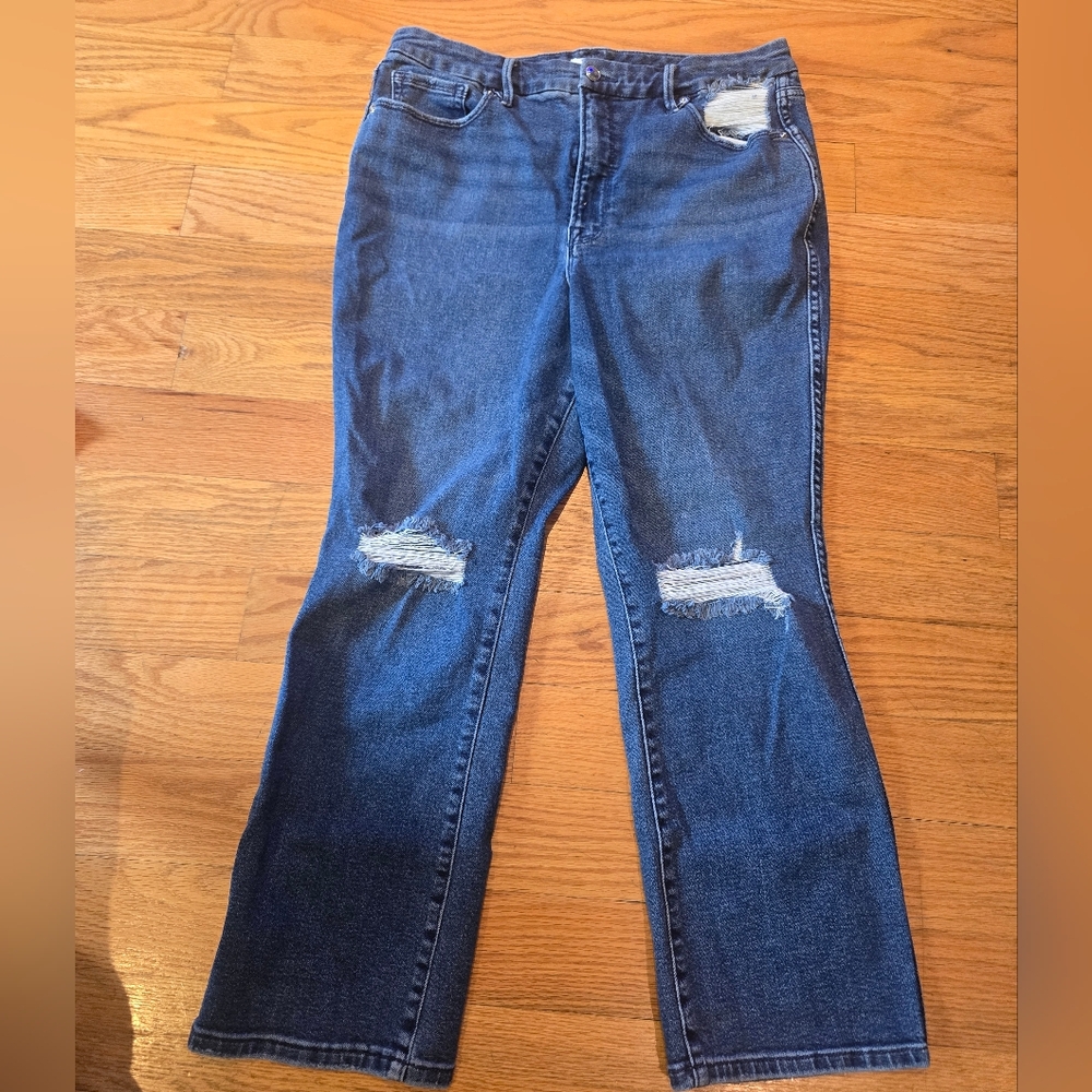 Good American Ripped Flare Jeans